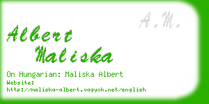 albert maliska business card